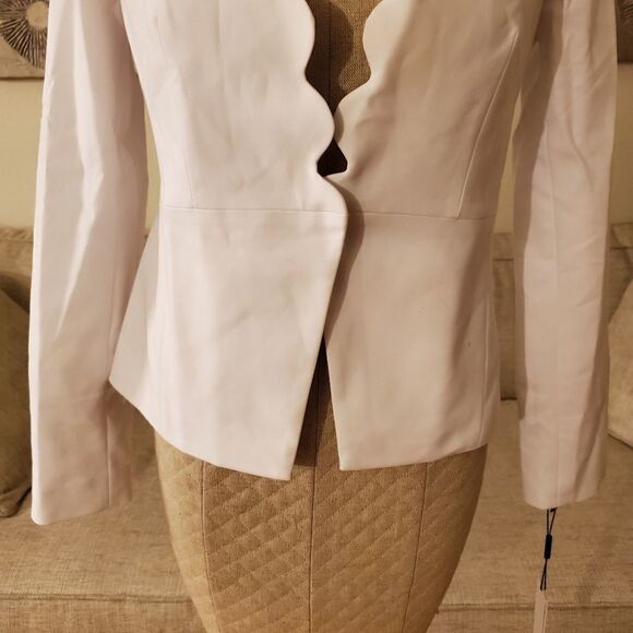 Calvin Klein Petite Scalloped Open-Front Jacket size 6P in White - NEW - Picture 6 of 14